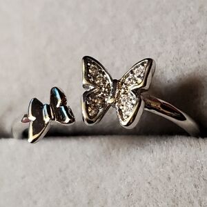 Elegant Silver Butterfly Ring
